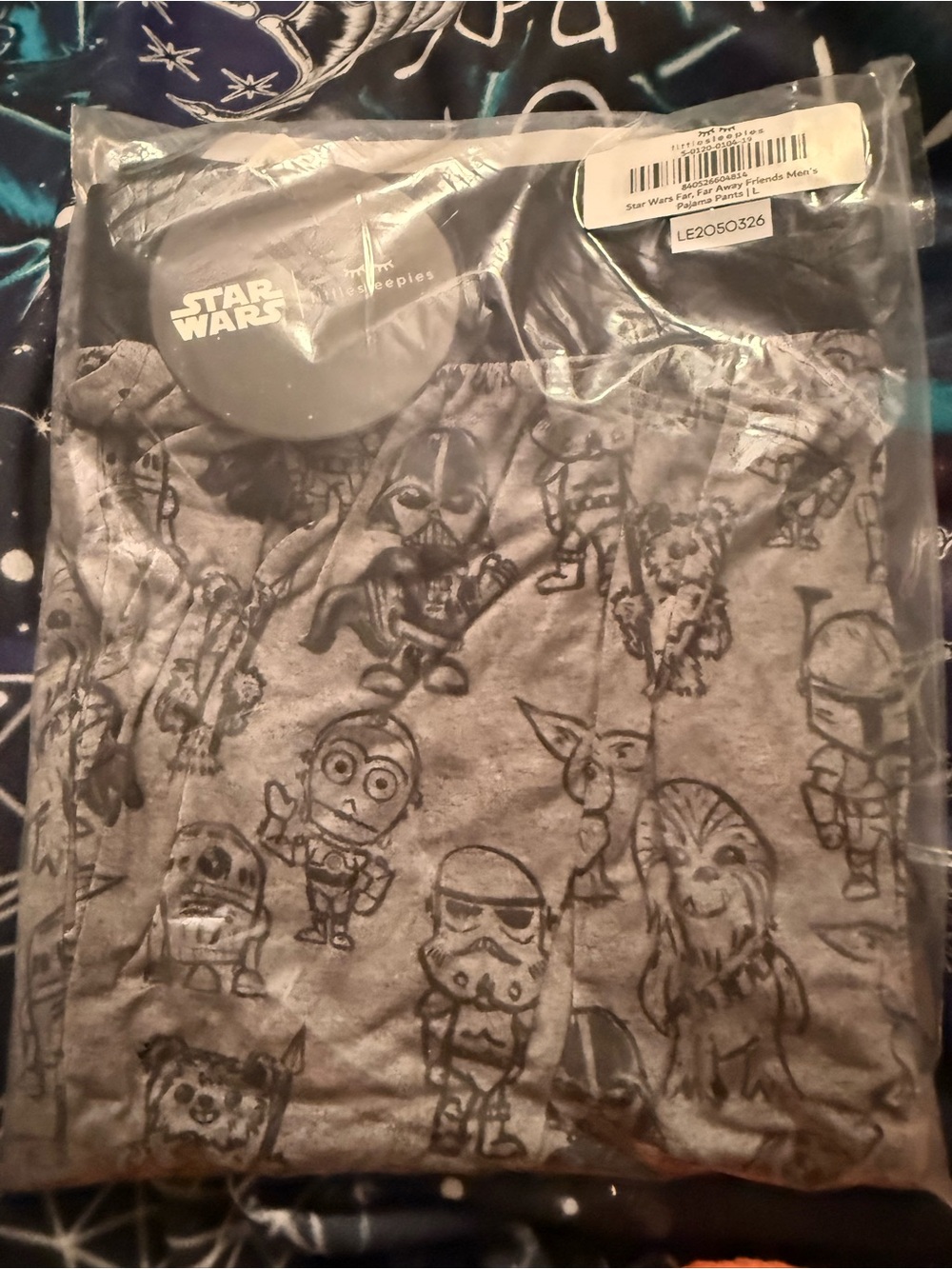 Little Sleepies Black and Blue Star Wars Pajama Pants, Size L